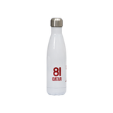 81 Official Water Bottle " LEGENDS NEVER FADE " Featuring Artwork  inspired by Qatar’s Football Journey