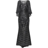 Talbot Runhof Women's KOSHA long Charcoal Dress