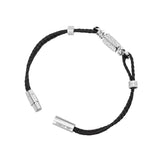 Cerruti 1881 Sistine Gents Stainless Steel Black Leather Bracelet