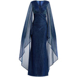 Talbot Runhof Women's Long Turquoise Dress