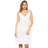 Cottonreal Women's LOVE Super Voile Swiss White Nightdress