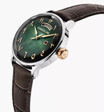 Cerruti 1881 Dervio Gents Green Dial Brown leather Strap Watch