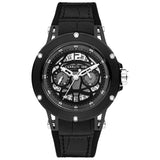Cerruti 1881 Velletri Gents Black Leather & Silicone Strap Watch