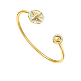 Police Ladies Lucky Star Gold Plated Bracelet with Mother-Of-Pearl Inlay & Crystal