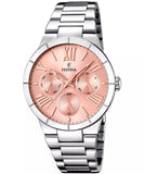 Festina Boyfriend Ladies Pink Dial Stainless Steel Watch