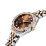 Police Urban Ladies Brown Dial and Silver & Rose Gold Stainless Steel Bracele Watch