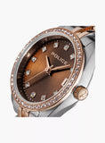 Police Urban Ladies Brown Dial and Silver & Rose Gold Stainless Steel Bracele Watch