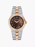 Police Vogue Ladies Brown MOP Dial Silver & Rose Gold Stainless Steel Bracelet Watch