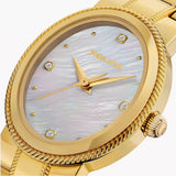 Police Urban Ladies White MOP Dial and Gold Stainless Steel Bracelet Watch