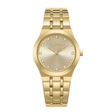 Police Allure Ladies Round Gold Dial with Crystal Accents Gold Analog Watch