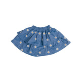 Ein Ghein Kids Girl's Blue with White Embroidery Skirt