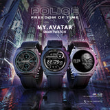 Police My Avatar Gun Full Matt and Glossy Black Silicone Unisex Smartwatch
