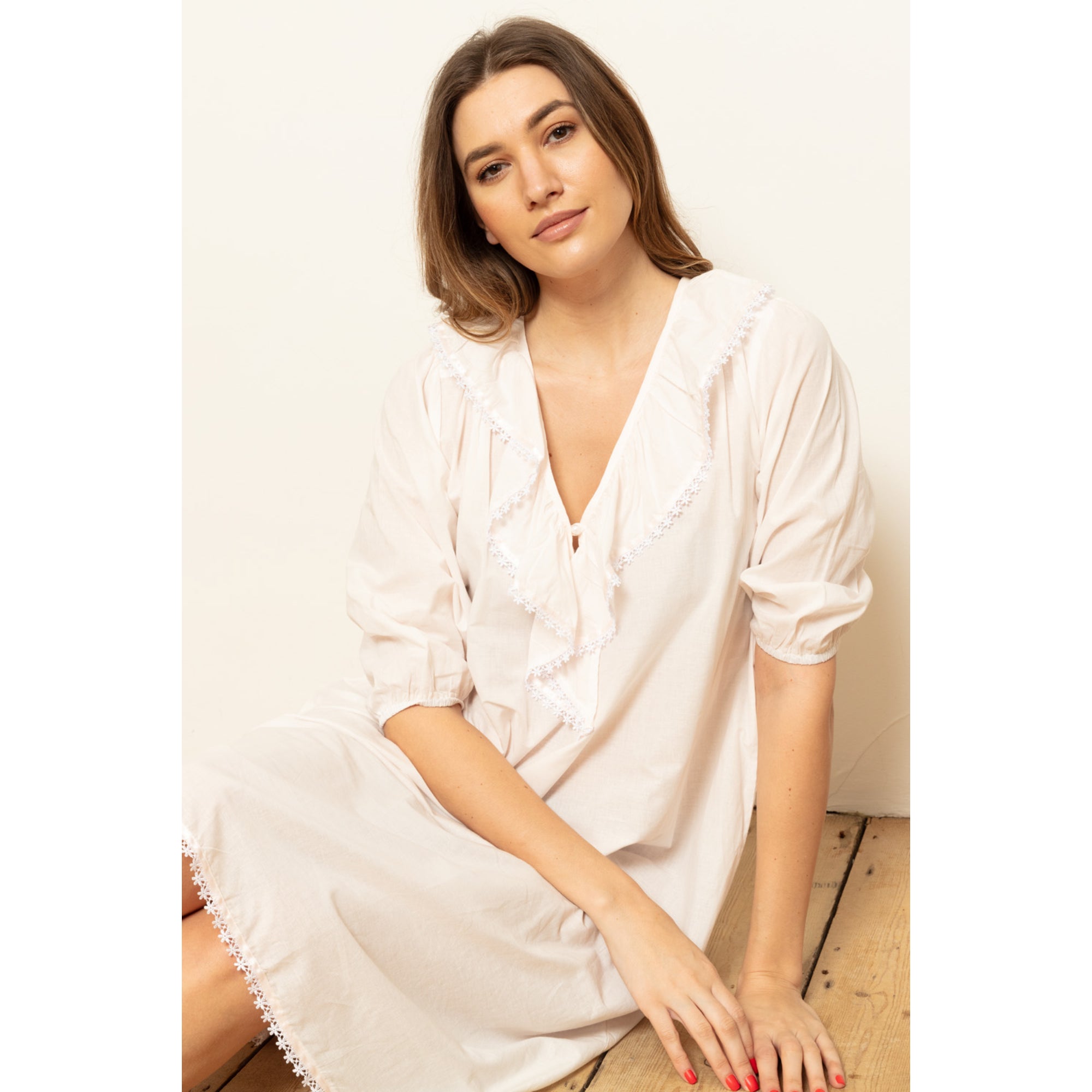 Cottonreal Women's TOBY Deluxe Co Voile Salmon Pink Nightdress | Lingerie | Nightdress | Nightdresses | Women | Womens Cottonreal Women's TOBY Deluxe Co Voile Salmon Pink Nightdress | Lingerie | Nightdress | Nightdresses | Women | Womens