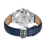 Guy Laroche Sacha Gents Blue Dial Stainless Steel Case Blue Leather Strap Watch