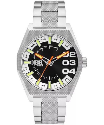 Diesel Scraper Men's Black Dial Silver Watch