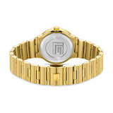 Guy Laroche Sacha Ladies Black Dial Stainless Steel Gold Plated Watch