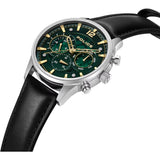 Police Urban Gents Watch with Green Semi-Transparent Dial and Black Leather Strap