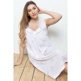 Cottonreal Women's Yasmina White/Pale Pink Nightdress