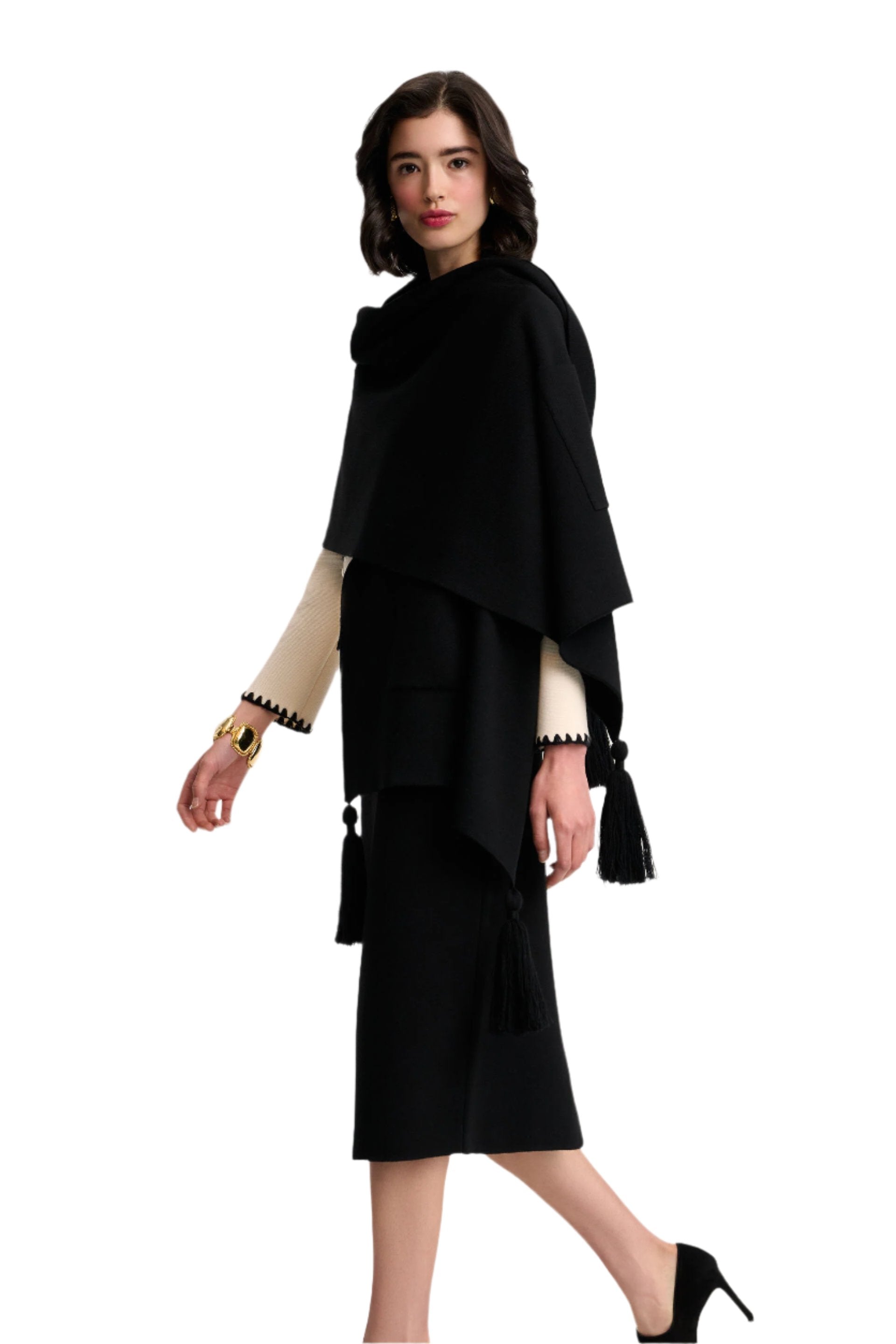 Luisa Spagnoli MERIDI Ladies Black Knit Shawl with Tassels | GCC | Ladies Scarf | Scarf | Scarves | Women | Women All Clothing | Women Knitwear | Women Knitwear & sweater | Womenall Accessories Scarves | Womens | Womens Fashion Luisa Spagnoli MERIDI Ladies Black Knit Shawl with Tassels | GCC | Ladies Scarf | Scarf | Scarves | Women | Women All Clothing | Women Knitwear | Women Knitwear & sweater | Womenall Accessories Scarves | Womens | Womens Fashion