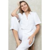 Cottonreal Viva Women's White Pyjama Set