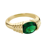Buckley London Emerald Ancient Heirloom Ring Imitation Gold Small