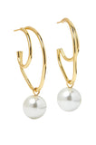 Shashi Barcelona Pearl Earring gold plated brass, tarnish resistant
