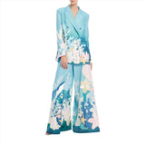 Leo Lin Women's Candied Pants Neptune Print in Seagrass