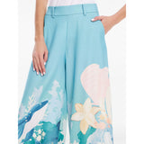 Leo Lin Women's Candied Pants Neptune Print in Seagrass