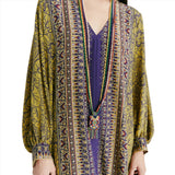 Momoni Women's Adelma Blue Multi-color Dress In Crepe De Chine