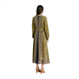 Momoni Women's Adelma Blue Multi-color Dress In Crepe De Chine