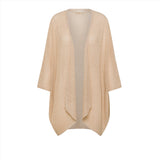 Momoni Women's Divina Powder Pink Lurex Ribbed Cardigan