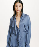 Momoni FUJITA Ladies -Sugar-Paper Shirt-in-Washed-Silk