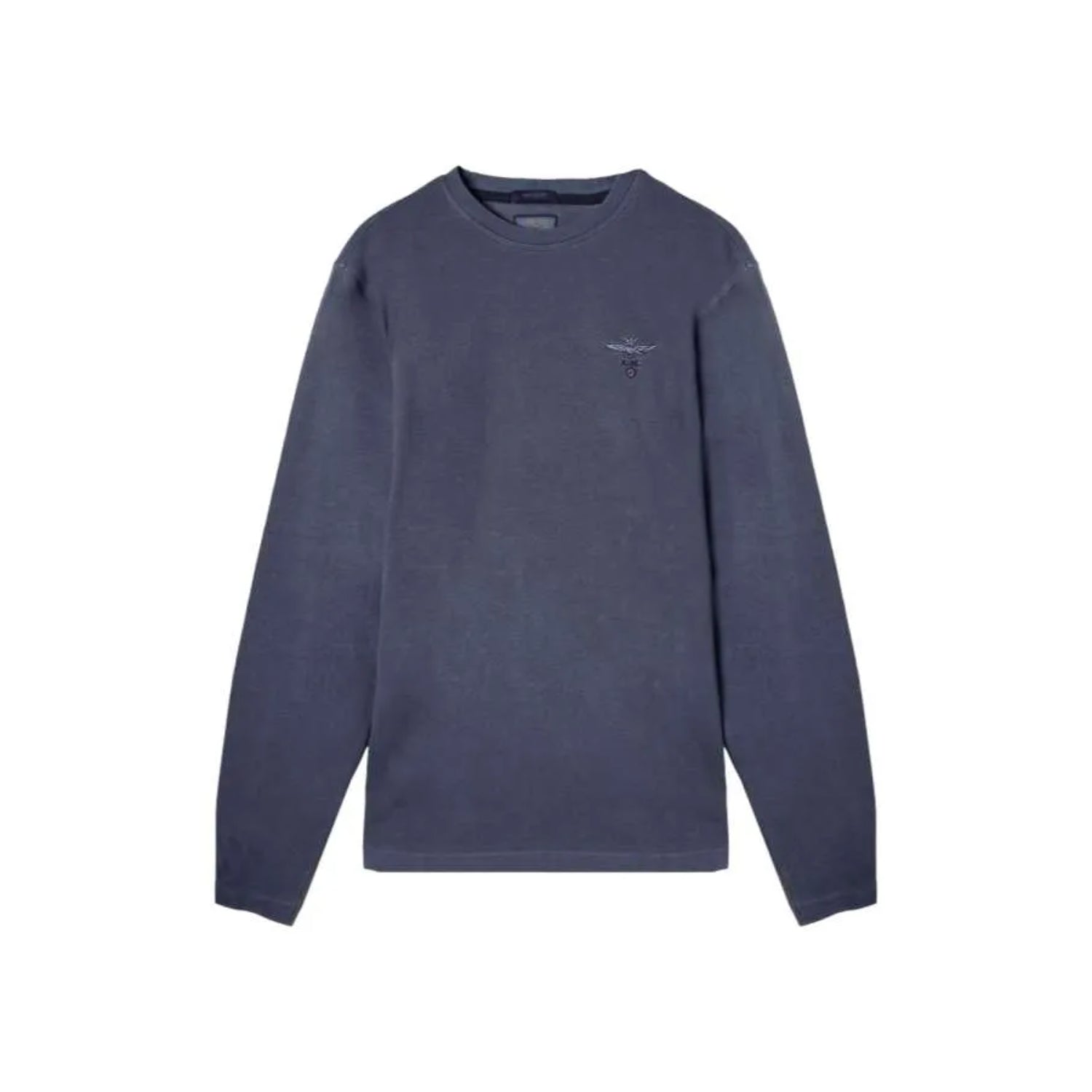 Aeronautica Militare Men's Cotton Jersey Blue Long Sleeve T-shirt