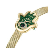 Cerruti 1881 Fortuna Ladies Watch - Gold-Tone with Green Mother-of-Pearl Dial & Hand Design