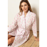 Cottonreal Women's KIKI Super Voile Mini Rose Pink Grace Shawl Robe