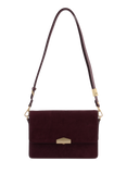 Pourchet Suede Leather Flap Shoulder Bag