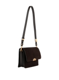 Pourchet Suede Leather Flap Shoulder Bag