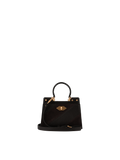 Pourchet Suede leather & cowhide leather nano size satchel