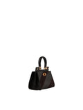 Pourchet Suede leather & cowhide leather nano size satchel