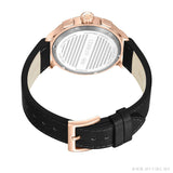 Cerruti 1881 Dervio Chronograph Gents Black Dial Rose Gold Case Black Leather Strap Watch