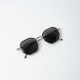 Vayo Polygon Unisex Metal Frame Sunglass Brown