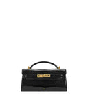JW PEI Women's Noor Black Croc Handbag