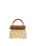 JW PEI Women's Elise Natural  Brown Rattan Weaving Handbag