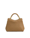 JW PEI Women's Lucia Brown Classic Top Handle Woven Bag