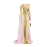 Zuhair Murad Women's One-Shoulder Ombré Pleated Chiffon Gown