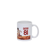 Official 81 Ceramic Mug " LEGENDS " Featuring Qatar 81 Artwork