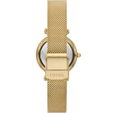 Fossil Carlie Ladies Gold-Tone Watch Set with Bracelet and Chain