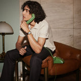 Fossil Carraway Gents Silver Dial Gold Case Brown Leather Strap Watch