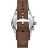 Fossil Sport Tourer Gents Cream Dial Brown Leather Strap Chronograph Watch