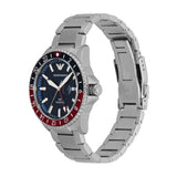 Emporio Armani World Explorer Diver GMT Gents Blue Dial Stainless Steel Watch